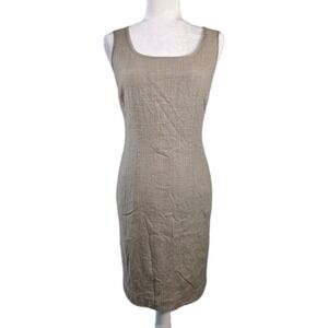 Lafayette 148 New York Dress Womens 4 Beige Wool Blend Sleeveless Sheath Lined